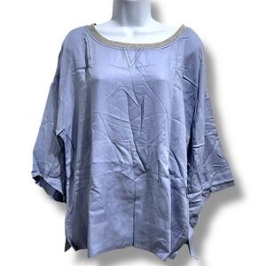 Soft Surroundings Easy Pullover Blue Herron Women’s Size M NWT